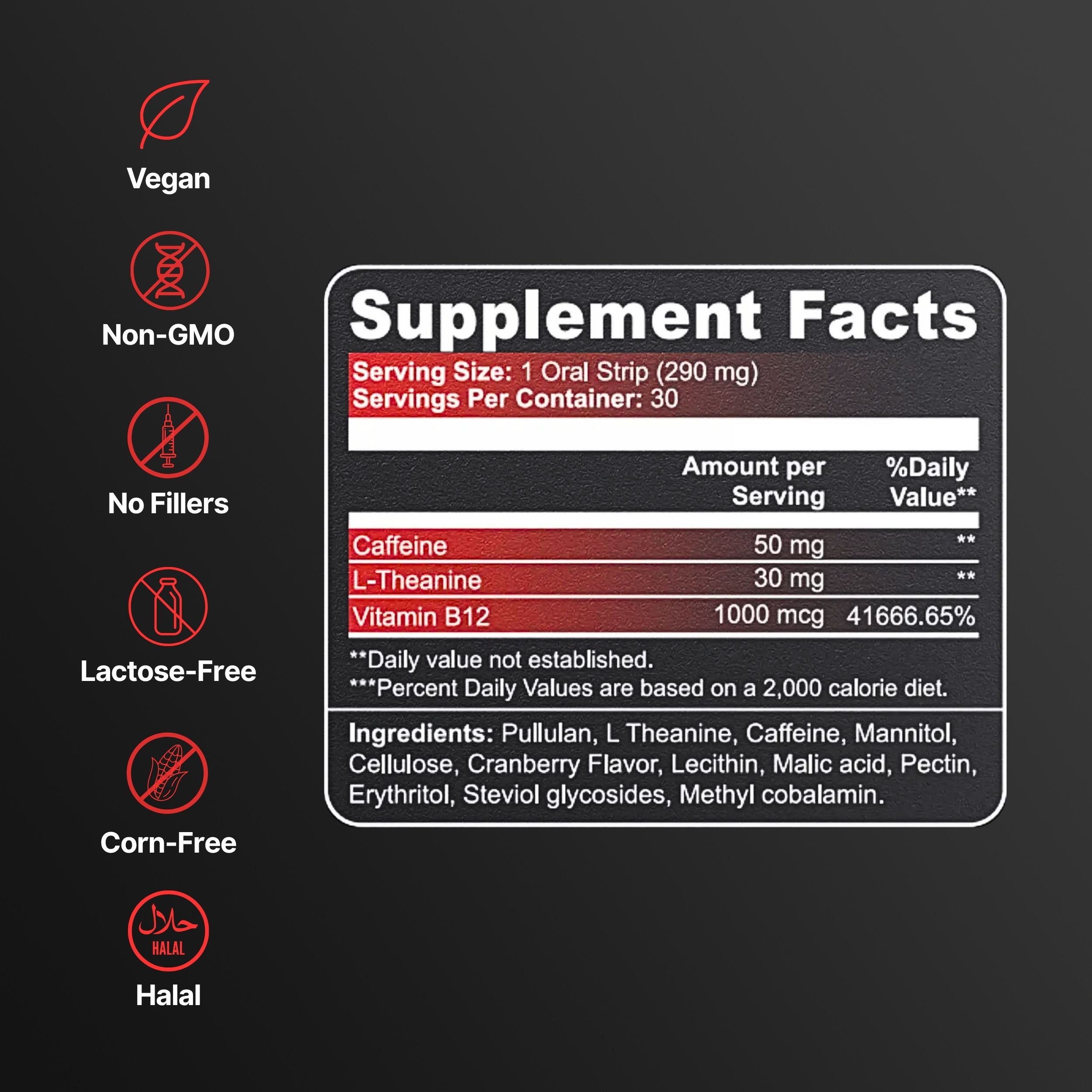 Oral Energy Boosting Strips
